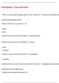 Orthopedics - Foot and Ankle QUESTIONS AND CORRECT DETAILED  ANSWERS WITH COMPLETE SOLUTIONS  &vert; GRADED A&plus;