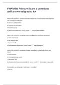 FNP&sol;MSN Primary Exam 1 questions well answered graded A&plus;