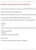 Orthopedics - Compartment Syndrome and Crush Injuries  QUESTIONS AND CORRECT DETAILED  ANSWERS WITH COMPLETE SOLUTIONS  &vert; GRADED A&plus;