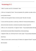Parasitology Ch&period; 2 QUESTIONS AND CORRECT DETAILED  ANSWERS WITH COMPLETE SOLUTIONS  &vert; GRADED A&plus;