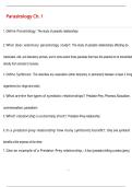 Parasitology Ch&period; 1 QUESTIONS AND CORRECT DETAILED  ANSWERS WITH COMPLETE SOLUTIONS  &vert; GRADED A&plus;
