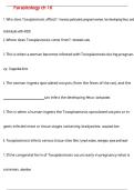 Parasitology ch 16  QUESTIONS AND CORRECT DETAILED  ANSWERS WITH COMPLETE SOLUTIONS  &vert; GRADED A&plus;