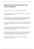 MSN 611 Final Exam questions well answered graded
