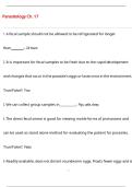 Parasitology Ch&period; 17 QUESTIONS AND CORRECT DETAILED  ANSWERS WITH COMPLETE SOLUTIONS  &vert; GRADED A&plus;