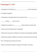 Parasitology Ch&period; 7&comma; 8 & 9  QUESTIONS AND CORRECT DETAILED  ANSWERS WITH COMPLETE SOLUTIONS  &vert; GRADED A&plus;