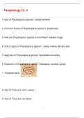 Parasitology Ch&period; 4 QUESTIONS AND CORRECT DETAILED  ANSWERS WITH COMPLETE SOLUTIONS  &vert; GRADED A&plus;