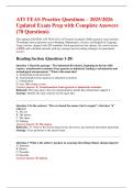 ATI TEAS Practice Questions &ndash; 2025 Updated Exam Prep with Complete Answers