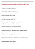 Pharm 3&colon; Antineoplastics & Immunosuppressants exam QUESTIONS AND CORRECT DETAILED  ANSWERS WITH COMPLETE SOLUTIONS  &vert; GRADED A&plus;
