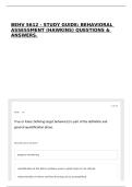 BEHV 5612 - STUDY GUIDE&colon; BEHAVIORAL ASSESSMENT &lpar;HAWKINS&rpar; QUESTIONS & ANSWERS&period;