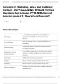  wgu D077 oa concepts in marketing&comma; sales and customer contact exam Exam comprehensive questions &vert; FREQUENTLY MOST TESTED QUESTIONS AND VERIFIED SOLUTIONS&sol;GET IT 100&percnt; ACCURATE&excl;&excl; 