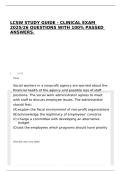 LCSW STUDY GUIDE - CLINICAL EXAM 2025&sol;26 QUESTIONS WITH 100&percnt; PASSED ANSWERS&period;