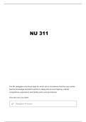 NU 311 CLINICAL NURSING SKILLS EXAM 1 QUESTIONS AND VERIFIED ANSWERS