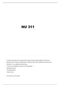 NU 311 FINAL EXAM QUESTIONS AND VERIFIED ANSWERS