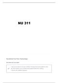 NU 311 EXAM 2 STUDY HINTS QUESTIONS AND VERIFIED ANSWERS