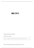 NU 311 CLINICAL NURSING SKILLS EXAM 1 SOUTH ALABAMA QUESTIONS AND VERIFIED ANSWERS