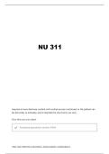 NU 311 EXAM 4 QUESTIONS AND VERIFIED ANSWERS