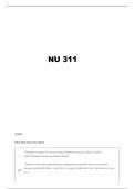NU 311 SKILLS EXAM 4 QUESTIONS AND VERIFIED ANSWERS