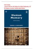 Test Bank - Human Memory 4th Edition by Gabriel Radvansky&comma; All 18 Chapters Covered&comma; Verified Latest Edition