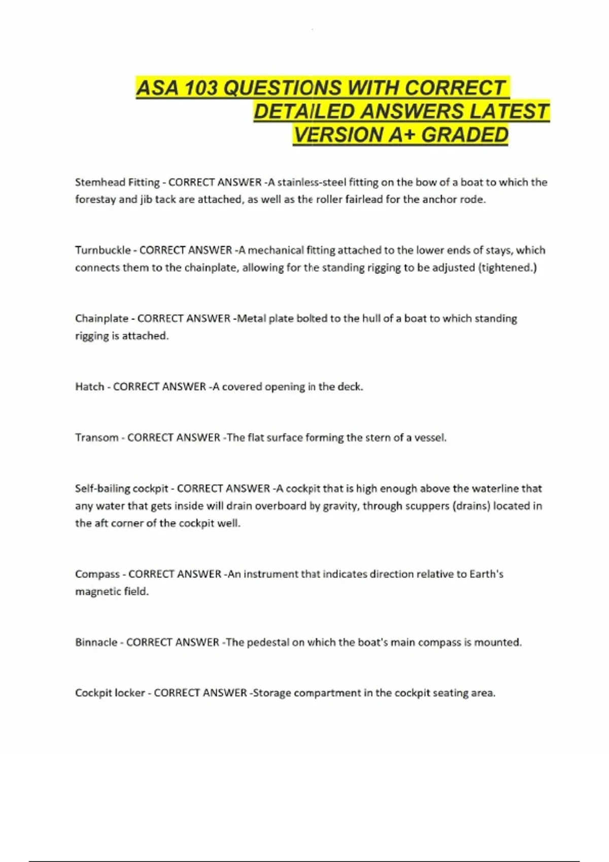 ASA 103 QUESTIONS WITH CORRECT DETAILED ANSWERS LATEST VERSION A+ ...
