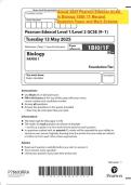 Actual 2025 Pearson Edexcel GCSE In Biology 1BI0&sol; 1F Merged Question Paper and Mark Scheme