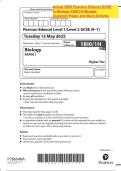 Actual 2025 Pearson Edexcel GCSE In Biology 1BI0&sol;1H Merged Question Paper and Mark Scheme