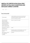 NBSTSA CST CERTIFICATION EXAM 2025 NEWEST ACTUAL EXAM QUESTIONS AND DETAILED CORRECT ANSWER