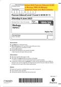 Actual 2025 Pearson Edexcel GCSE In Biology 1BI0&sol; 2H Merged Question Paper and Mark Scheme
