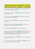 National Final Exam UPDATED ACTUAL  QUESTIONS AND CORRECT ANSWERS