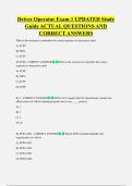 Driver Operator Exam 1 UPDATED Study  Guide ACTUAL QUESTIONS AND  CORRECT ANSWERS