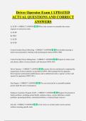 Driver Operator Exam 1 UPDATED  ACTUAL QUESTIONS AND CORRECT  ANSWERS