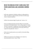 BICSI TECHNICIAN STUDY GUIDE 2026 TEST PAPER QUESTIONS AND ANSWERS VERIFIED A&plus;