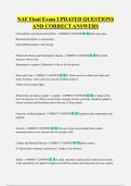 NAF Final Exam UPDATED QUESTIONS  AND CORRECT ANSWERS