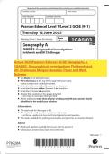 Actual 2025 Pearson Edexcel GCSE Geography A 1GA0&sol;03&colon; Geographical Investigations Fieldwork and UK Challenges Merged Question Paper and Mark Scheme
