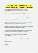 NAF Final Exam UPDATED ACTUAL  QUESTIONS AND CORRECT ANSWERS