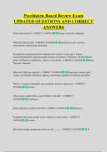 Psychiatric Board Review Exam  UPDATED QUESTIONS AND CORRECT  ANSWERS