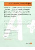NURS 5461 Adult Gerontology Final Exam 1  Test Bank &sol; NURS 5461 Adult Gerontology  Final Prep &sol;NURS 5461 Adult Gerontology  Final Practice Exam With Complete Verified  Questions And Correct Answers with Detailed  Rationales Graded A &plus;  