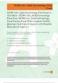 NURS 5461 Adult Gerontology Final Exam 2  Test Bank &sol; NURS 5461 Adult Gerontology  Final Prep &sol;NURS 5461 Adult Gerontology  Final Practice Exam With Complete Verified  Questions And Correct Answers with Detailed  Rationales Graded A &plus;  