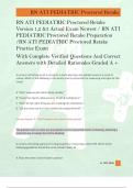 RN ATI PEDIATRIC Proctored Retake  Version 1&comma;2 &3 Actual Exam Newest &sol; RN ATI  PEDIATRIC Proctored Retake Preparation  &sol;RN ATI PEDIATRIC Proctored Retake  Practice Exam
