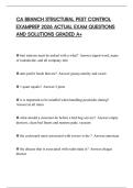 CA BRANCH STRUCTURAL PEST CONTROL EXAMPREP 2026 ACTUAL EXAM QUESTIONS AND SOLUTIONS GRADED A&plus;