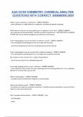 AQA GCSE CHEMISTRY CHEMICAL ANALYSIS QUESTIONS WITH CORRECT  ANSWERS 2025
