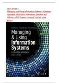 Test Bank - Managing and Using Information Systems&colon; A Strategic Approach&comma; 8th Edition by Pearlson&comma; Saunders and Galletta&comma; All 13 Chapters Covered&comma; Verified Latest Edition