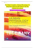Human Physiology&colon; An Integrated Approach &lpar;8th Edition&rpar; &ndash; Dee Unglaub Silverthorn &vert; Complete Test Bank Chapters 1&ndash;26 with Answers &vert; A&plus; Pass