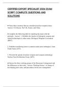 CERTIFIED EXPORT SPECIALIST 2026 EXAM SCRIPT COMPLETE QUESTIONS AND SOLUTIONS