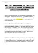 BIOL 203 Microbiology LCC Final Exam 2025-26 &vert; Actual Exam Questions With Correct Verified Solutions