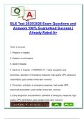BLS Certification Exam 2025&sol;2026 &ndash; 50&plus; Solved Q&A &vert; CPR&comma; AED&comma; Infant & Adult Resuscitation&comma; Emergency Response
