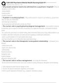 CMN 350 Psychiatric-Mental Health Nursing Exam &num;1 Exam Questions and Answers 100&percnt; Pass &vert;Verified & Updated&vert;ACTUAL 2025&sol;2026 Cheat Sheet