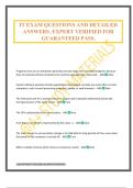IT EXAM QUESTIONS AND DETAILED ANSWERS. EXPERT VERIFIED FOR GUARANTEED PASS.