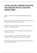 CAP BILLY MITCHELL LEADERSHIP EXAM PAPER 2026 QUESTIONS WITH FULL SOLUTIONS ALREADY PASSED