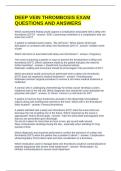 DEEP VEIN THROMBOSIS EXAM QUESTIONS AND ANSWERS