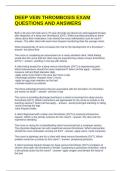 DEEP VEIN THROMBOSIS EXAM QUESTIONS AND ANSWERS